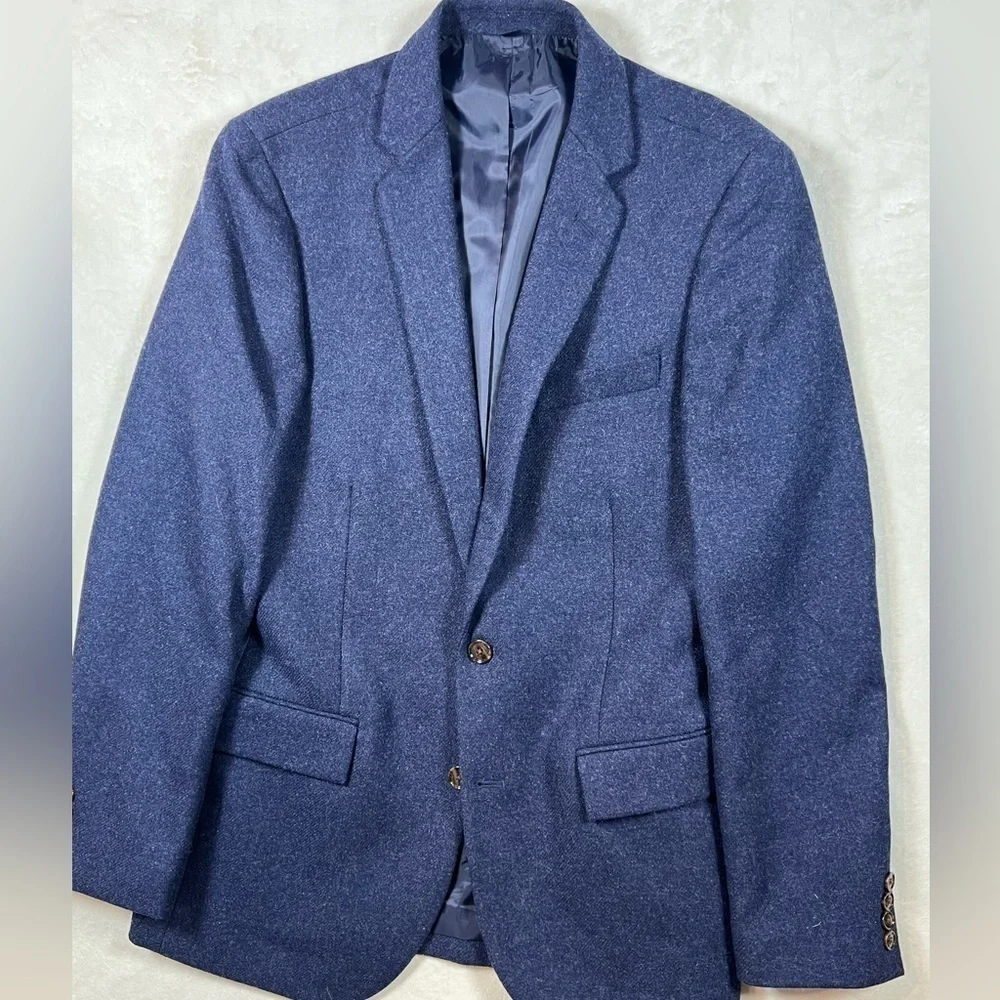 NWT J. Crew 38R Thompson Blazer Wool Blend Navy 2 Button Vented Sport Coat Lux